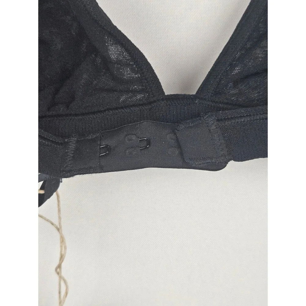 SKIMS Summer Mesh Triangle Bralette Onyx Black Sheer Bra XXS SN-BR-0712 - Picture 6 of 9